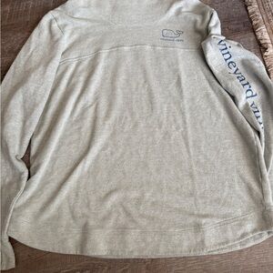 Vineyard Vines Tan Crewneck with Blue Logo